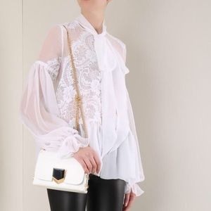 GIVENCHY
CHIFFON AND LACE BLOUSE